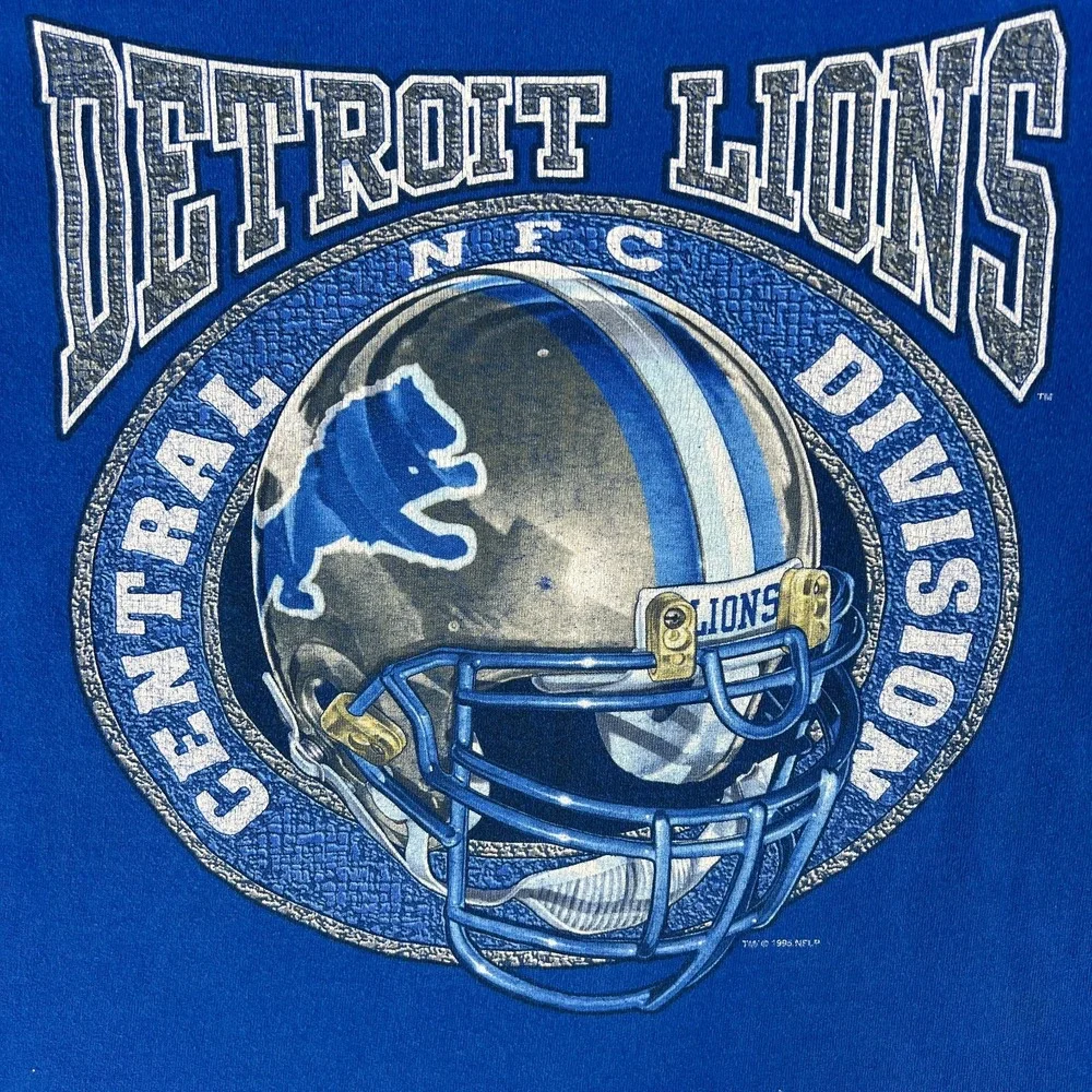 VTG Detroit Lions T Shirt Kids 10-12 NFL Football Single‎ Stitch 1995 90s USA